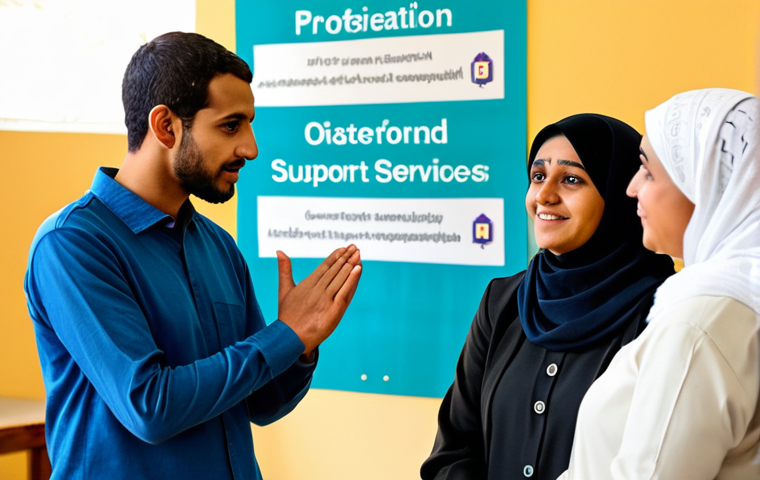 Community Support Network**

"A diverse group of people, fully clothed in modest attire, gathered in a bright community center. Some are talking, others are listening attentively. An Arab woman is comforting another woman.  A man is facilitating a discussion. Soft, natural lighting.  Background shows informational posters on victim support services.  Safe for work, appropriate content, family-friendly. Perfect anatomy, correct proportions, natural pose, well-formed hands. Professional."

**